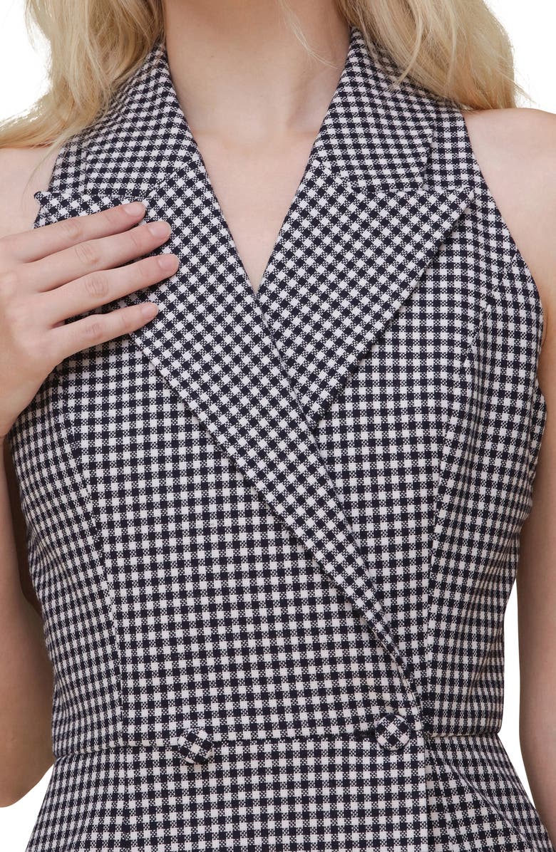 Check Print Sleeveless Jumpsuit