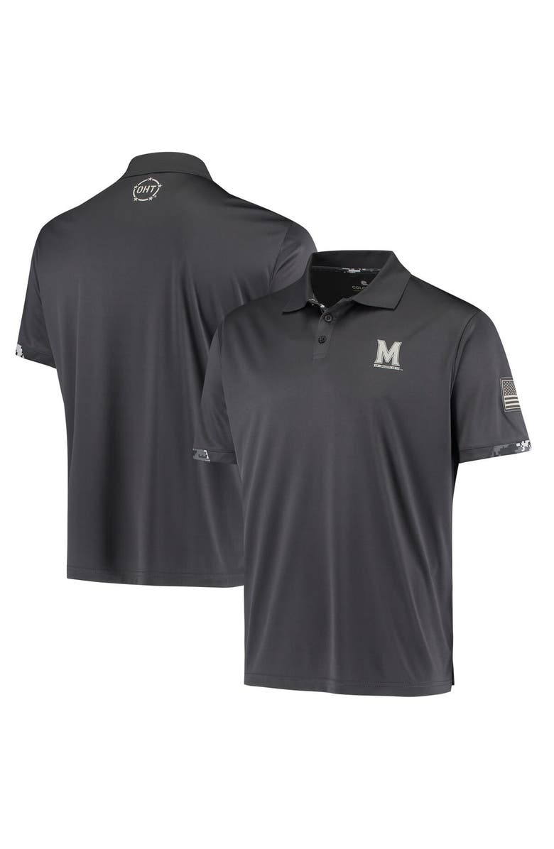 COLOSSEUM Men's Colosseum Charcoal Maryland Terrapins OHT Military Appreciation Digital Camo Polo, Main, color,