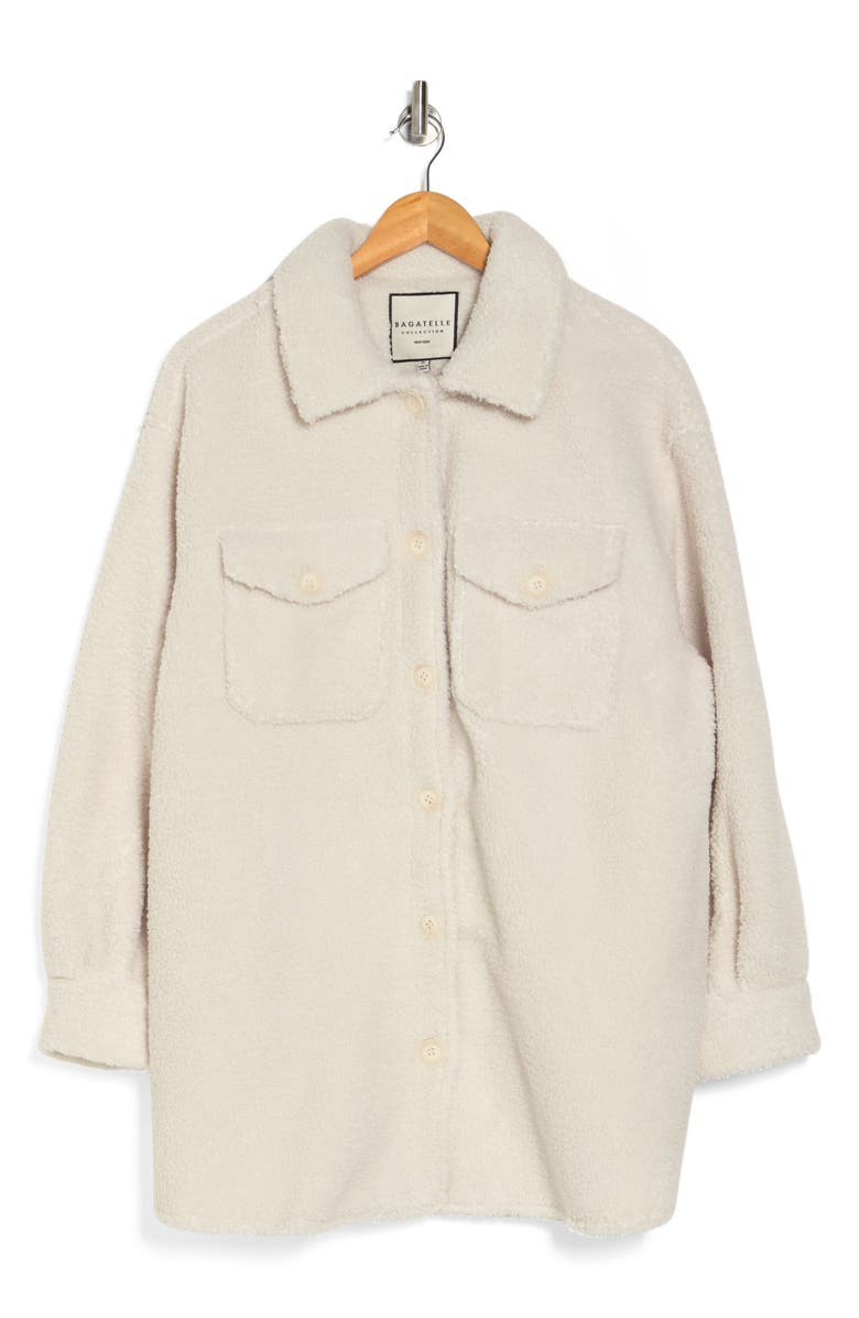 Bagatelle Oversize Faux Shearling Shacket, Main, color,