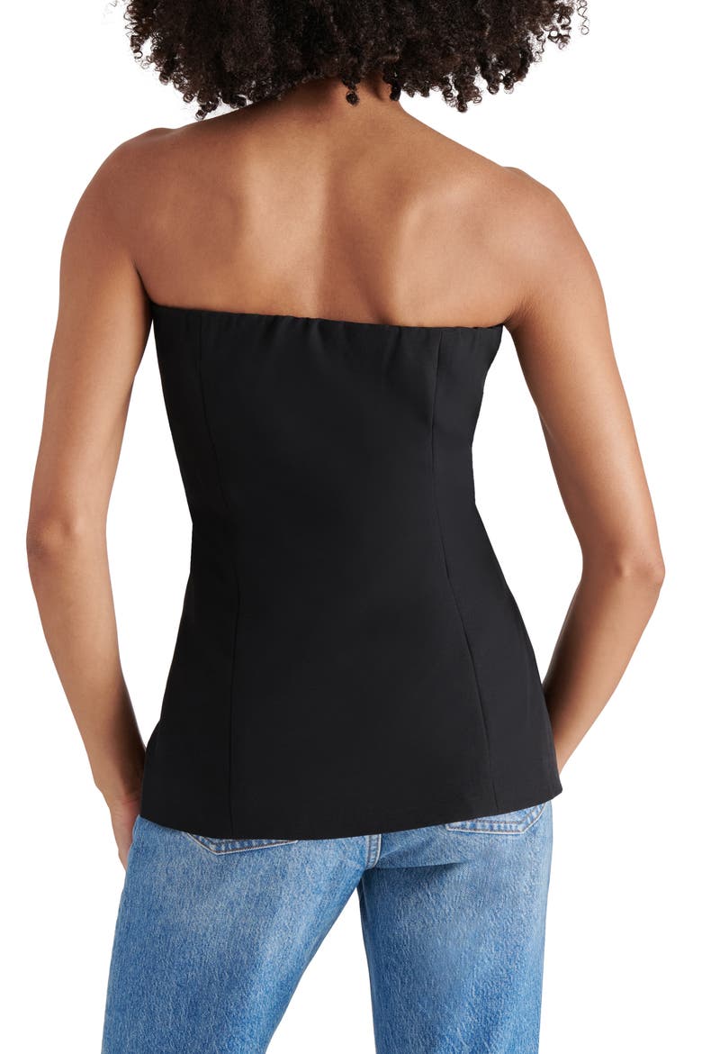 Emerald Strapless Button-Up Top, Alternate, color, BLACK