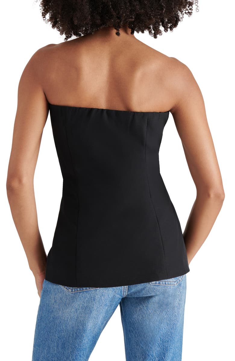 Steve Madden Emerald Strapless Button-Up Top, Alternate, color, Black