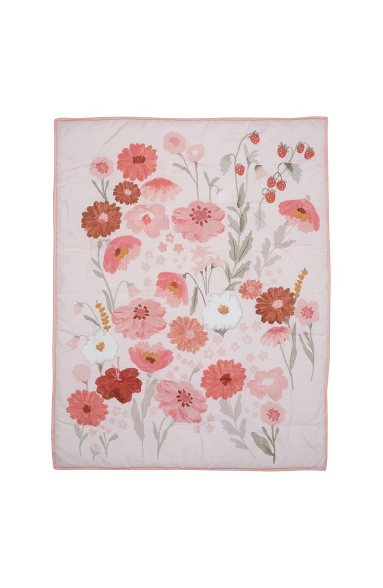 Bedtime Originals Flower Power 3-Piece Floral Baby Nursery Crib Bedding Set, Alternate, color, Pink