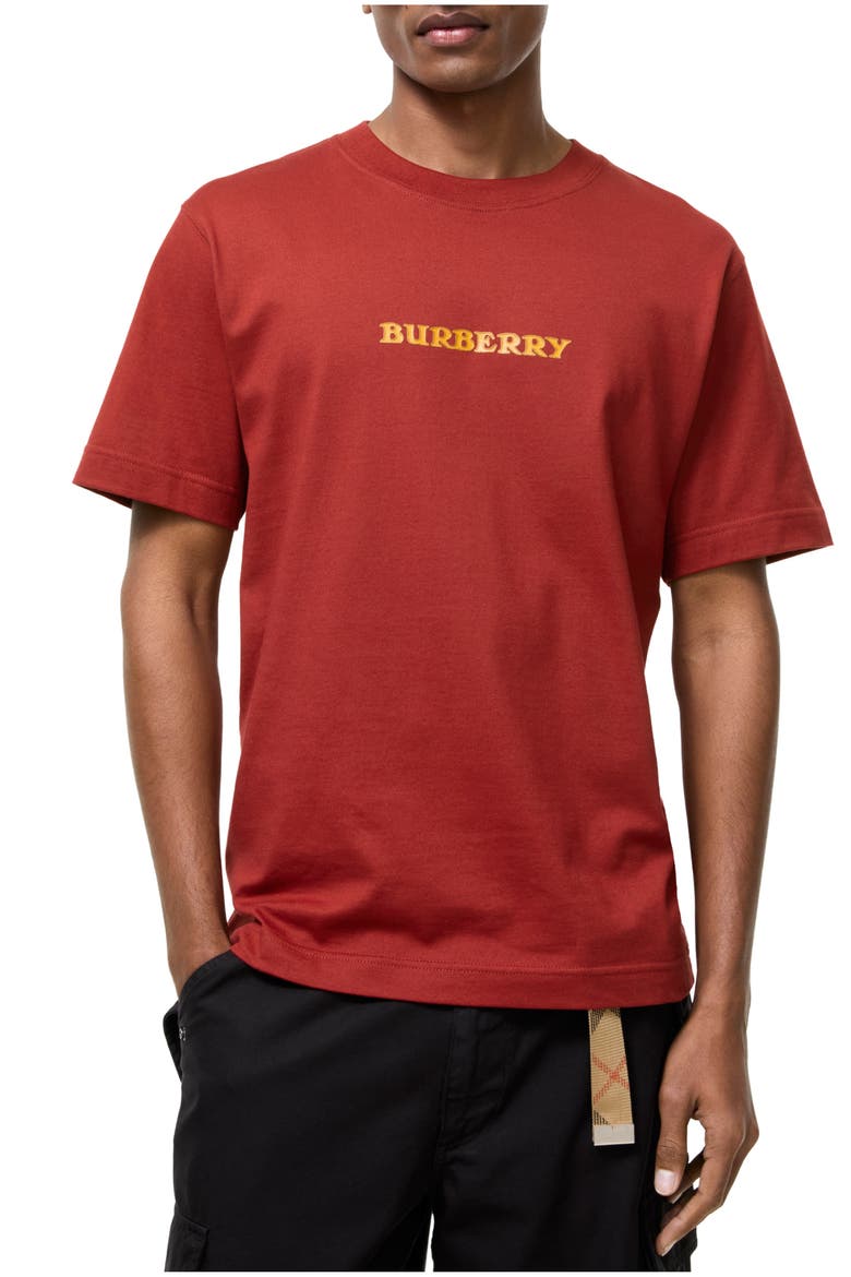Heritage Logo Cotton T-shirt, Main, color, Auburn brown