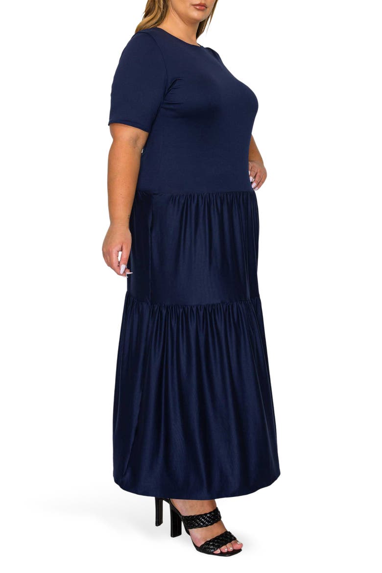 Jourdan Tiered Maxi Dress, Alternate, color, NAVY