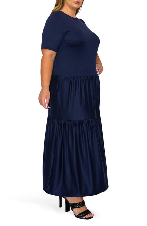 L I V D Jourdan Tiered Maxi Dress In Blue
