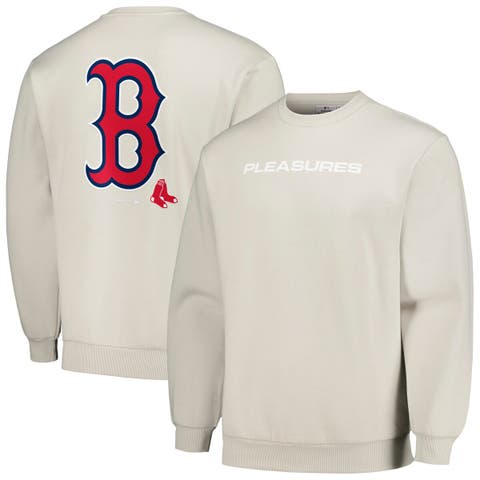 Men's PLEASURES Gray Boston Red Sox Ballpark Pullover Sweatshirt