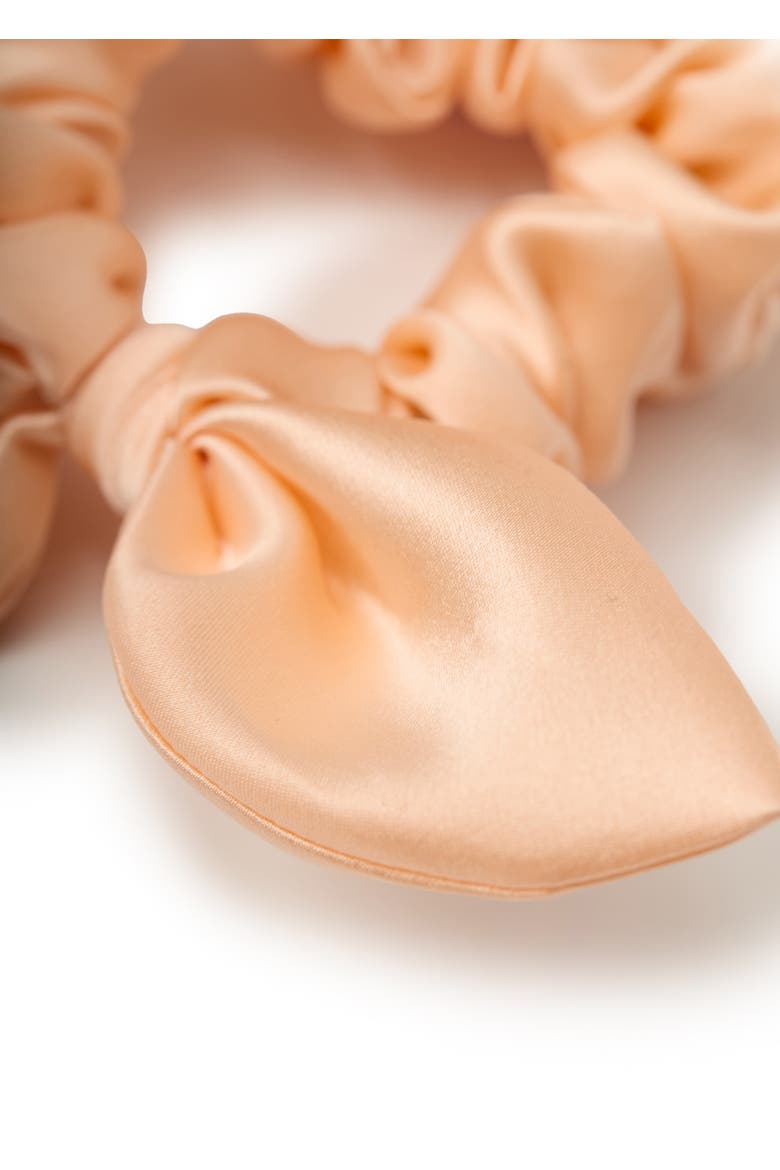 Bunny Ear Silk Hair Tie Scrunchie, Alternate, color, Apricot