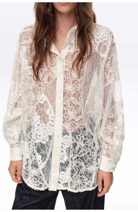 Oversize Lace Patchwork Shirt