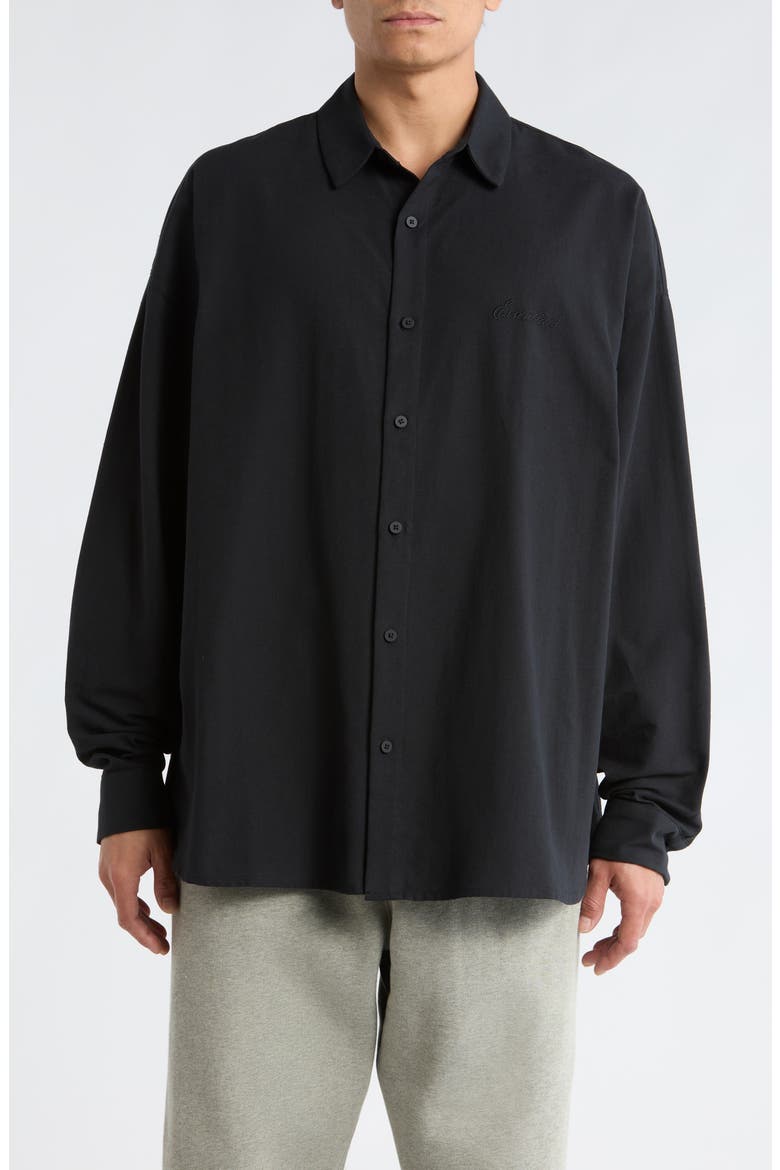 Signature Button Front Shirt, Main, color, VINTAGE BLACK