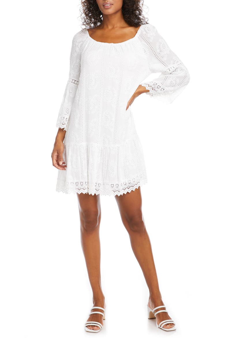 Mixed Lace Dress, Main, color, OFF WHITE