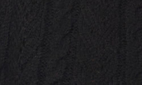 Cece Heart Button Pointell Cardigan In Black