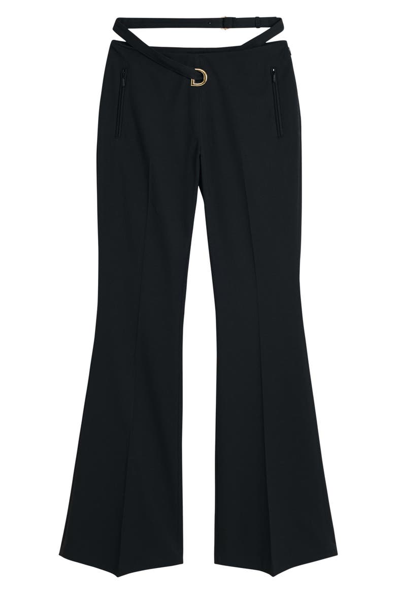 Strappy Flare Pants, Alternate, color, BLACK