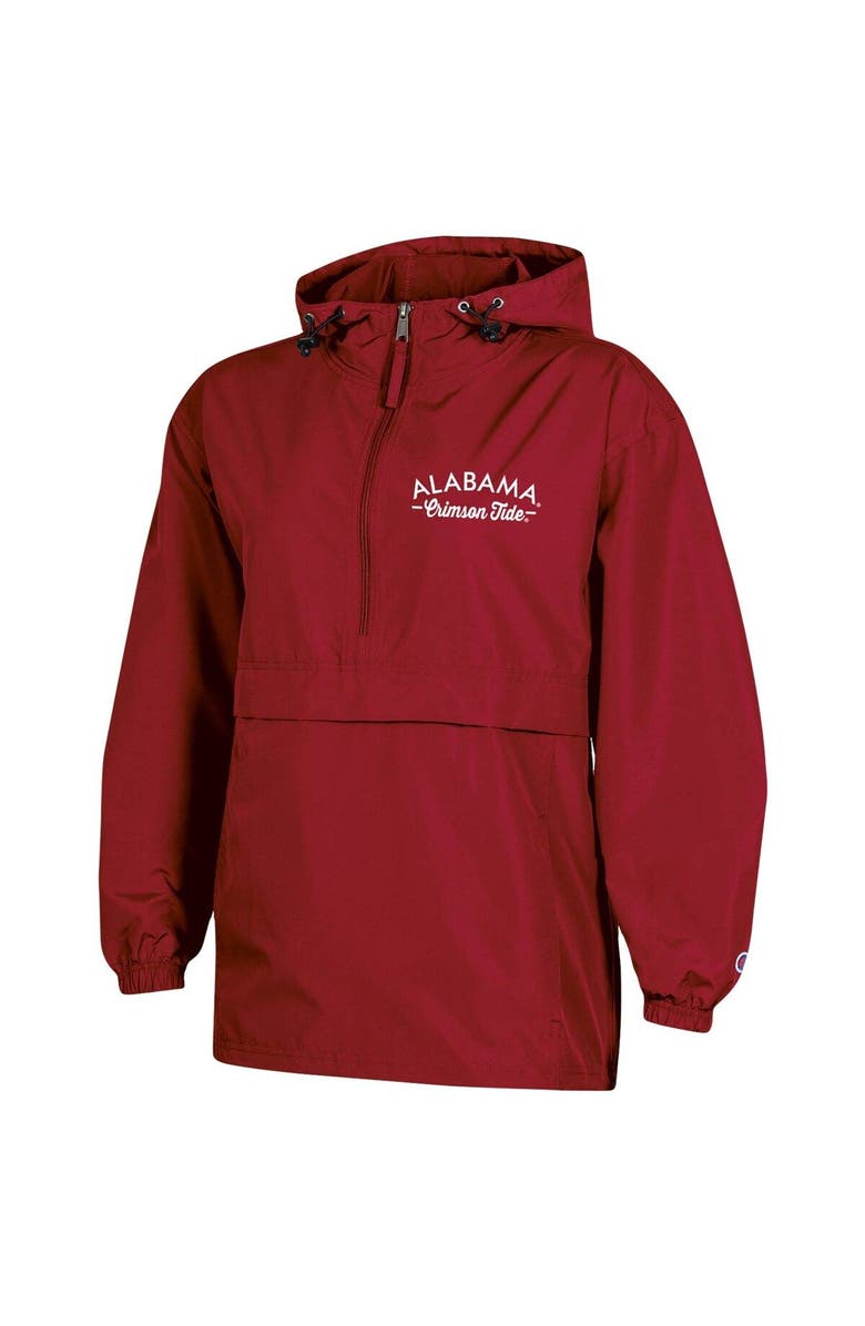 Champion Women's Champion Crimson Alabama Crimson Tide Packable Half-Zip Light Rain Jacket, Alternate, color, 