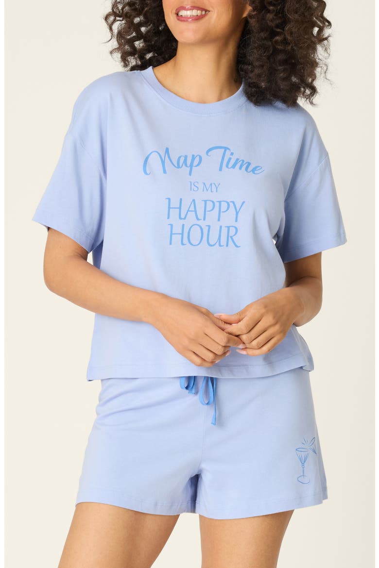 Softee Short Pajamas, Main, color, CORNFLOWER
