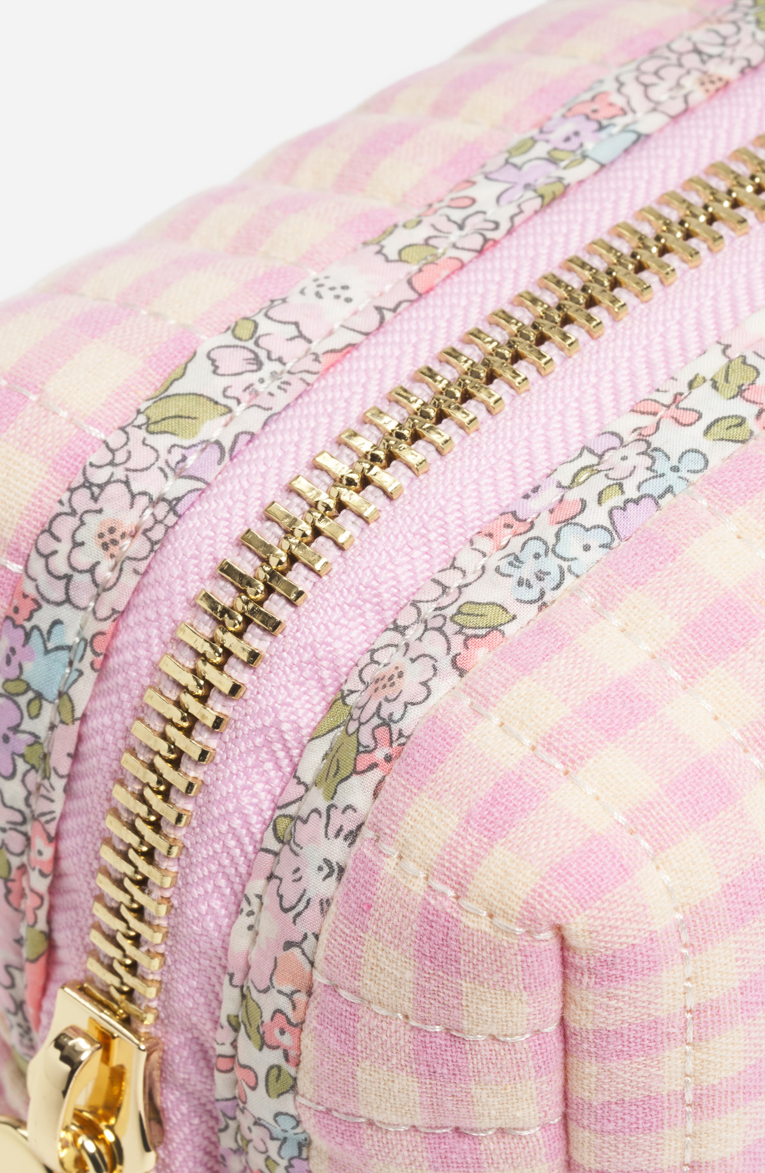 Stoney Clover Lane x Liberty Small Quilted Cotton Pouch, Alternate, color, Rose Gingham