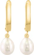 EFFY 14K Gold Freshwater Pearl Hoop Earrings