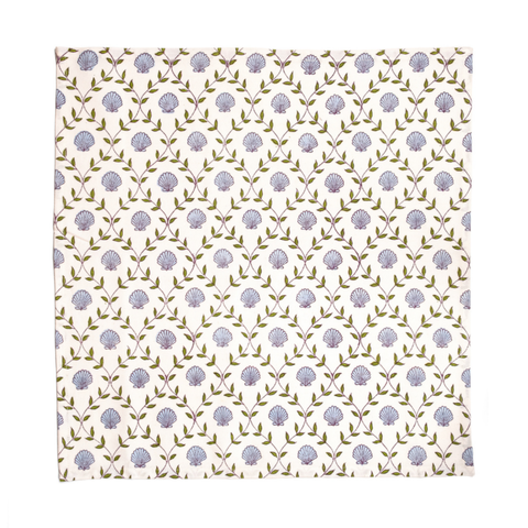 Seashell Blockprint Napkins - Set of 4