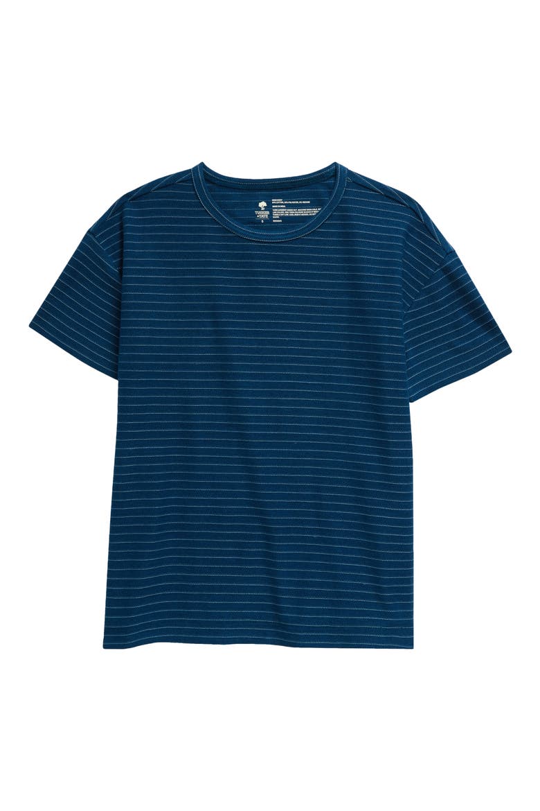 Kids' Stripe Jacquard T-Shirt, Main, color, BLUE SAILOR- BLUE SLY STRIPE