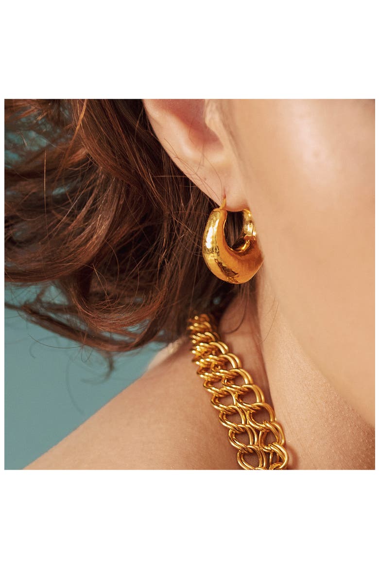 Deia Chunky Hoop Earrings, Alternate, color, GOLD