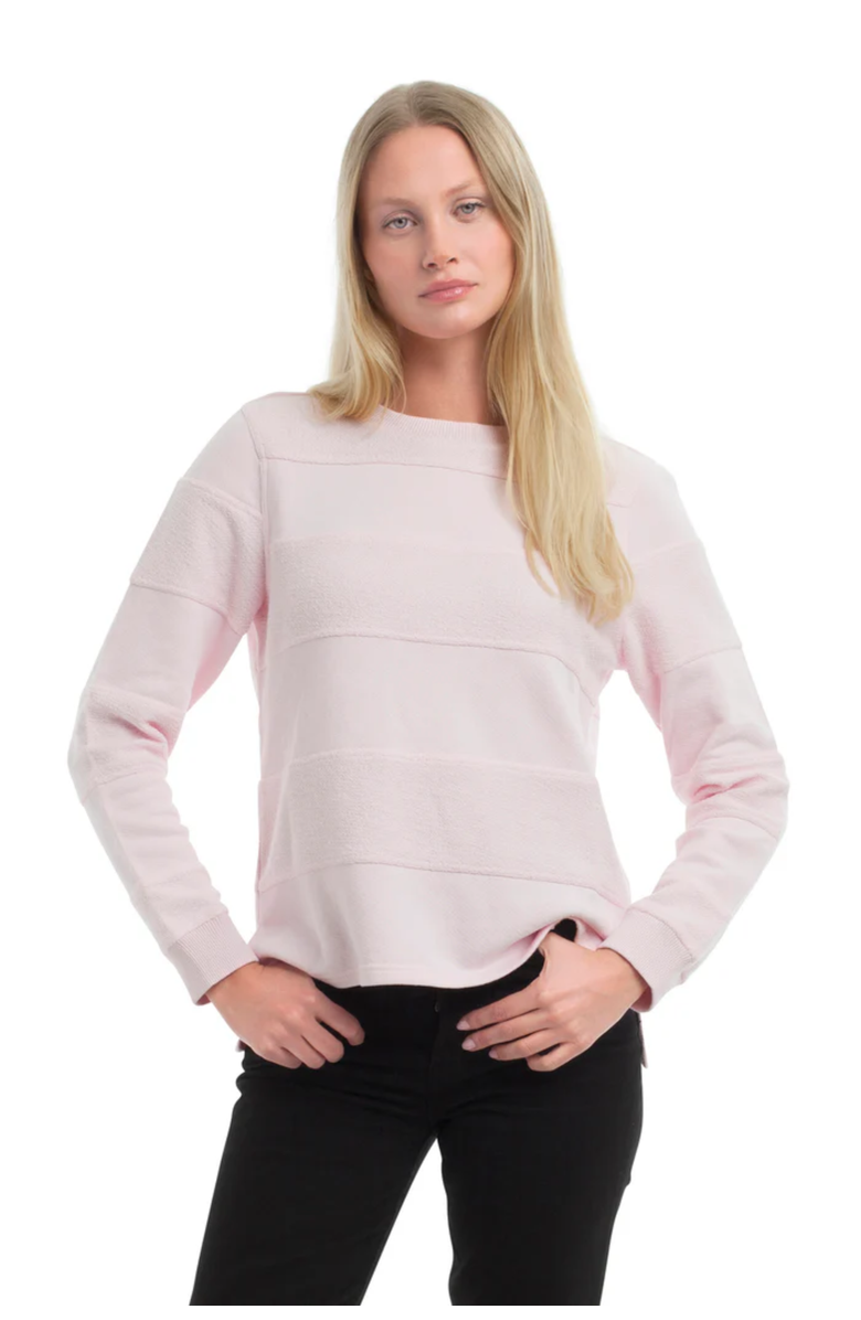 WILT Clothing Striped Sweatshirt, Alternate, color, Pinkaboo