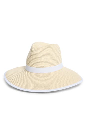 Nordstrom Rack Packable Ponytail Paper Panama Hat In Natural Combo