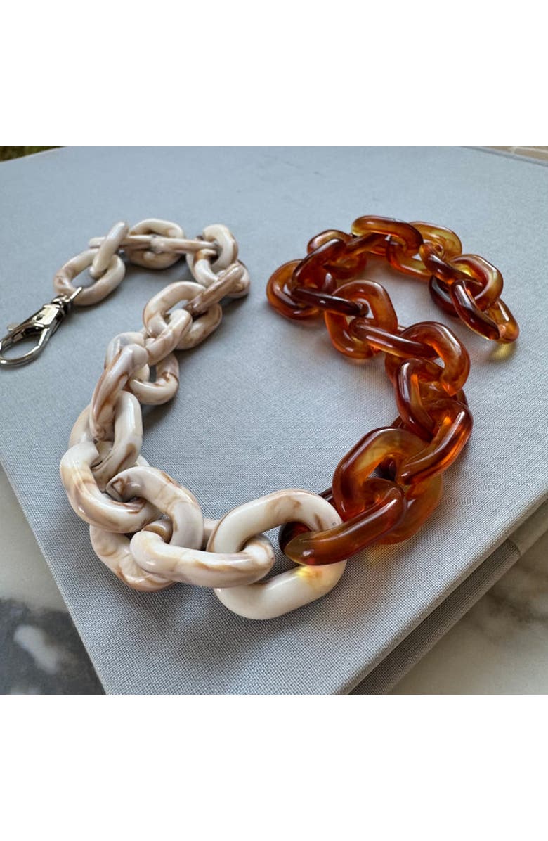 Erin McDermott Jewelry Tortoise and Ivory Resin Necklace, Alternate, color, Brown