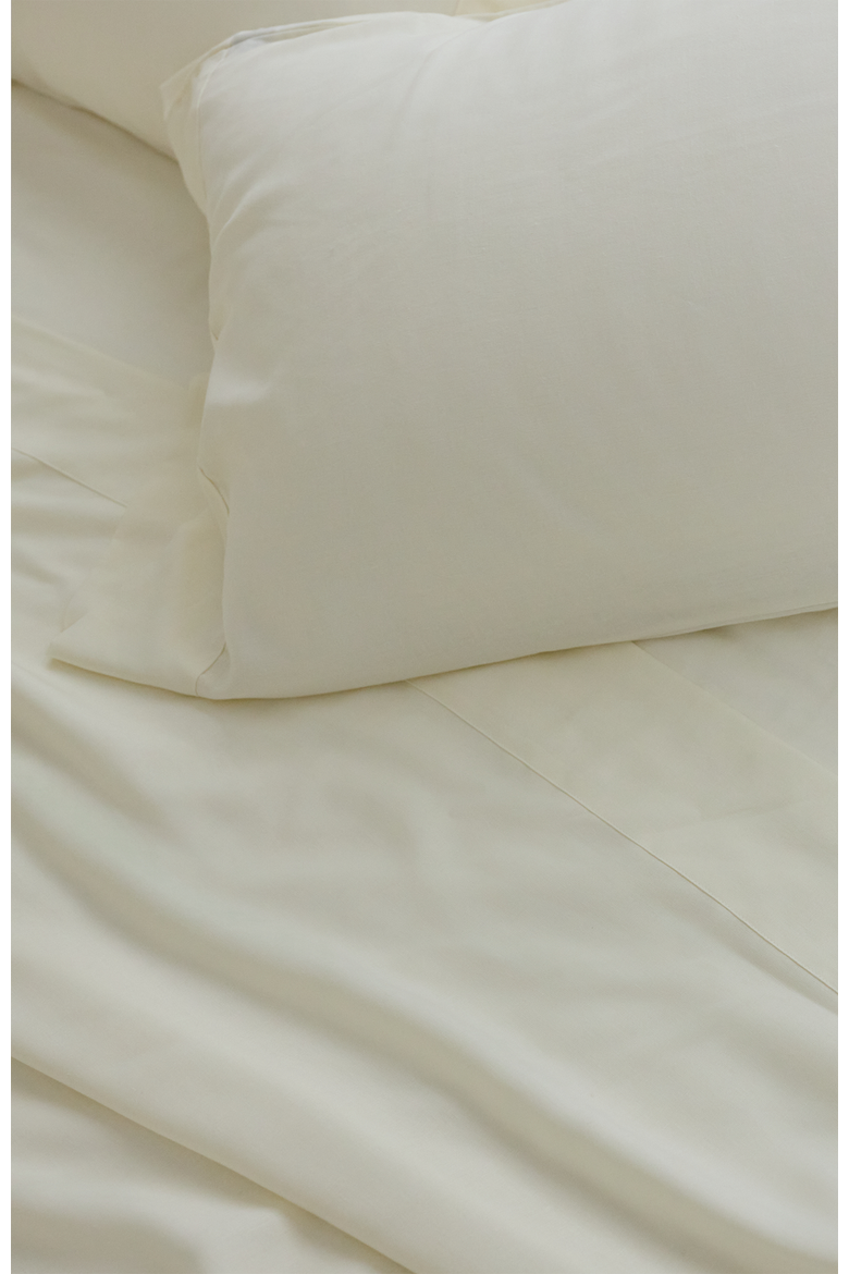 Performance Linen Blend Pillowcases, Alternate, color, Bone