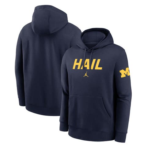 Men
s Jordan Brand Navy Michigan Wolverines Nickname Club Fleece Pullover Hoodie