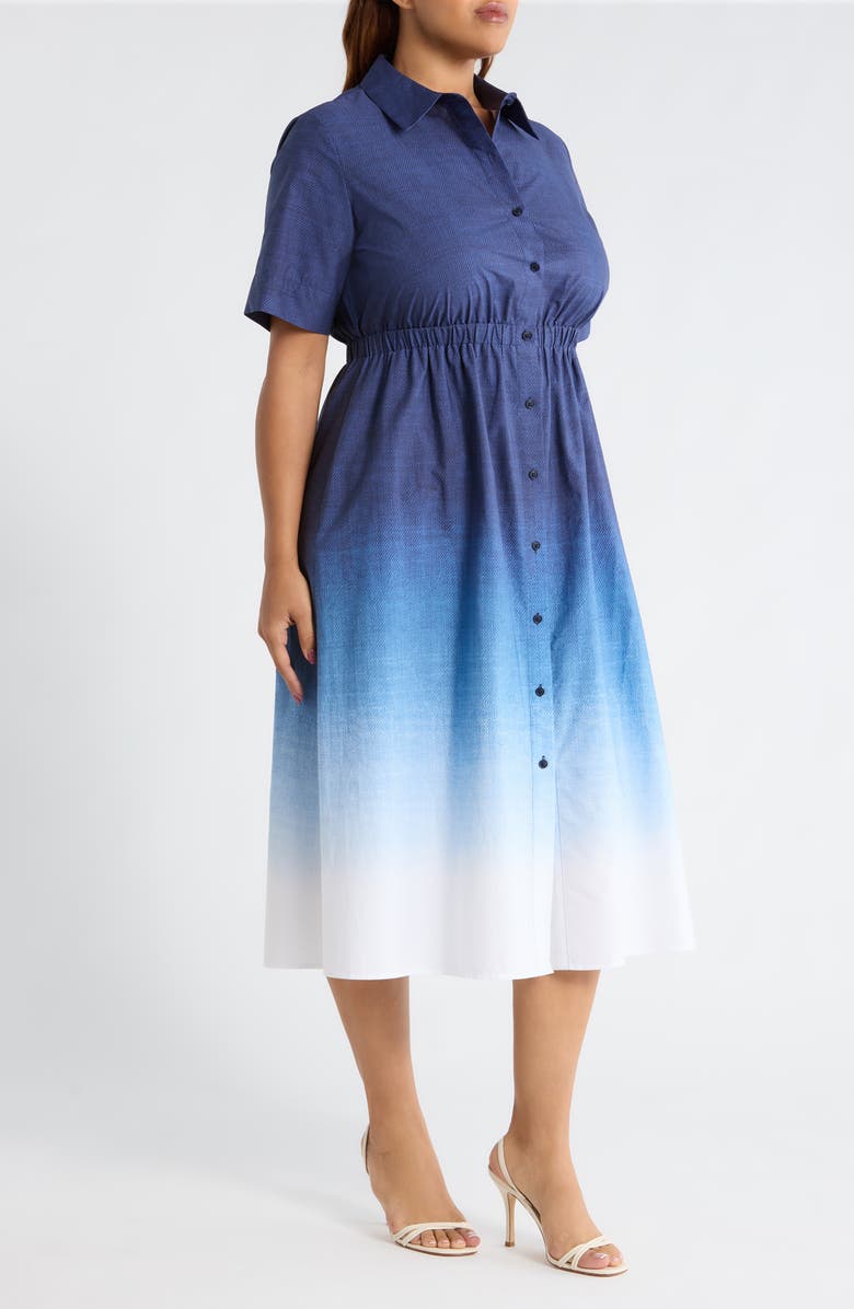 Anne Klein Short Sleeve Shirtdress, Alternate, color, Distant Mountain Multi