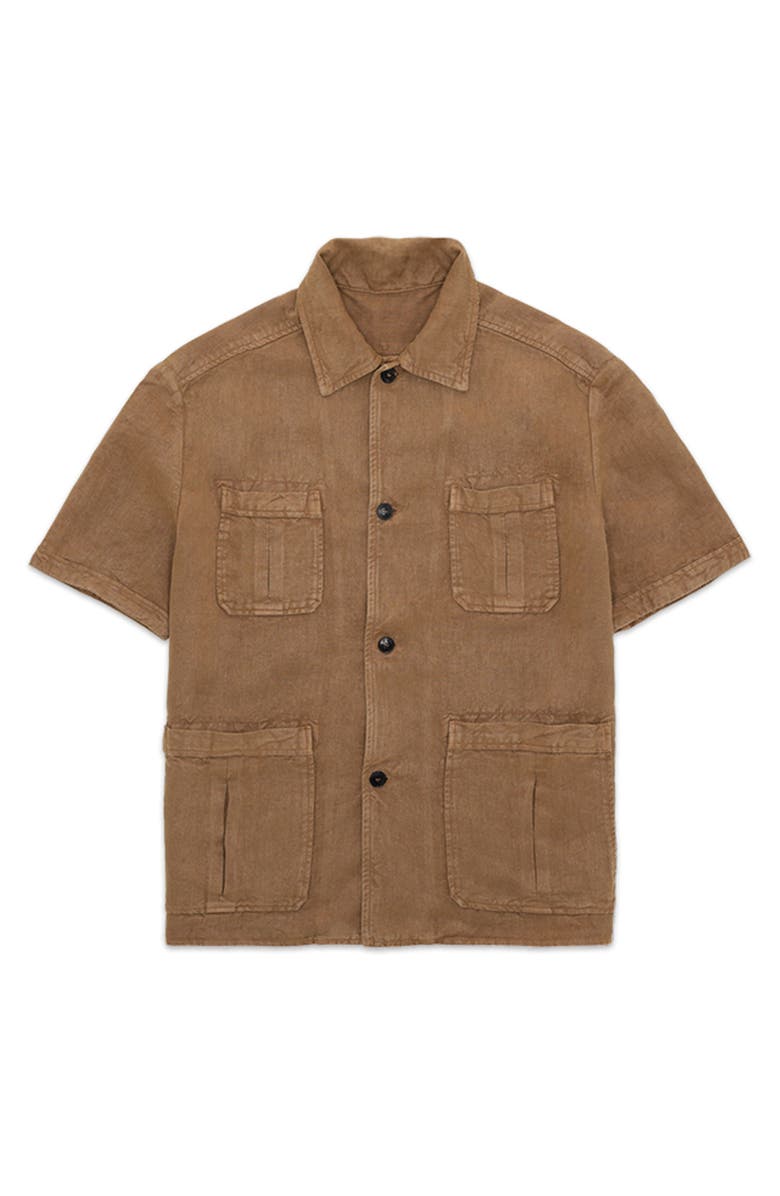 Fortela Bohem Linen Short Sleeve Shirt, Main, color, Mou