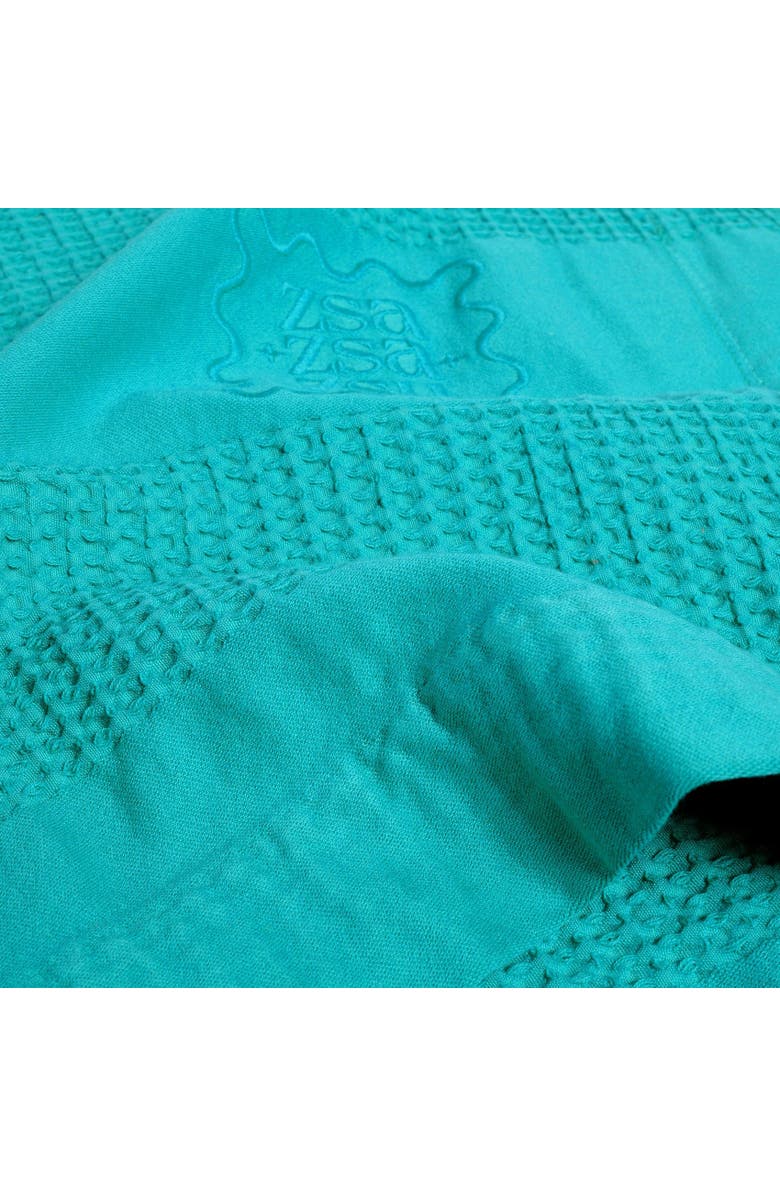 Zsa Zsa Zsu Braga Waffle King Size 100% Cotton Pique 94X87 In, Alternate, color, Emerald Green