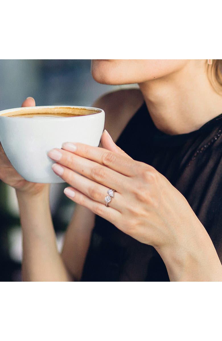 Julianna B. 2 CTW Lab-Grown Diamond 2-Stone Pear Ring 14k, Alternate, color, White Gold