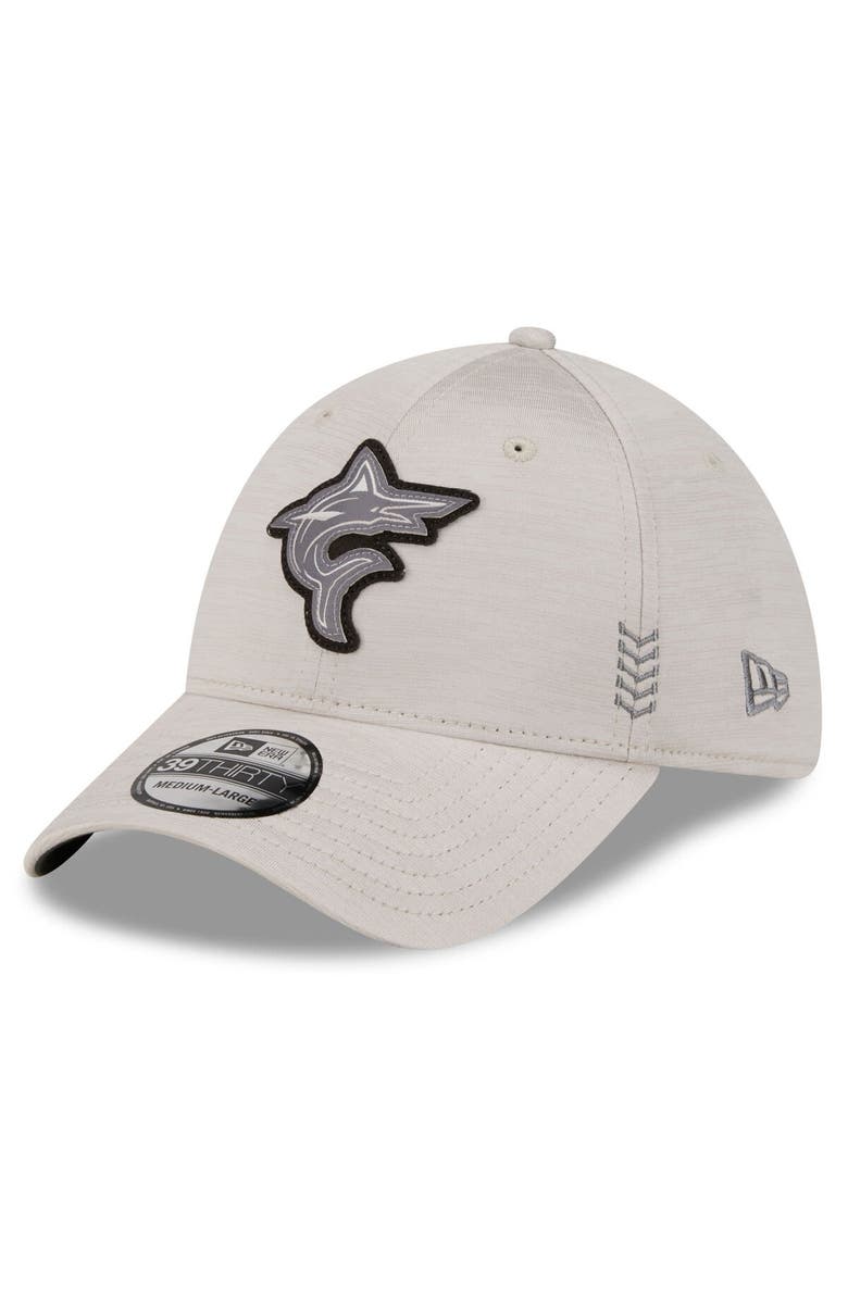 New Era Men's New Era Cream Miami Marlins 2024 Clubhouse 39THIRTY Flex Fit Hat, Main, color, Cream