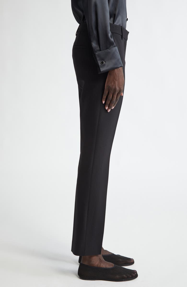 Lafayette 148 New York Manhattan Stretch Wool Cigarette Pants, Alternate, color, Black