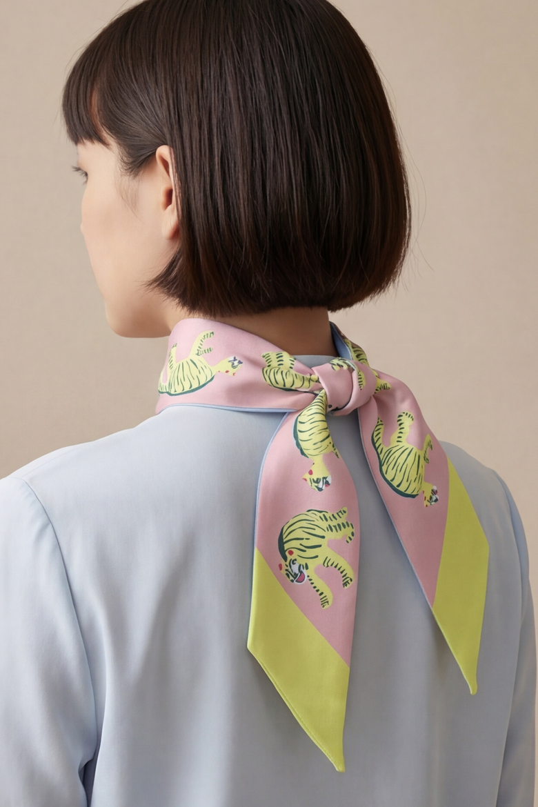 Nodding Tigers Twilly Ribbon Scarf, Alternate, color, Multicolor