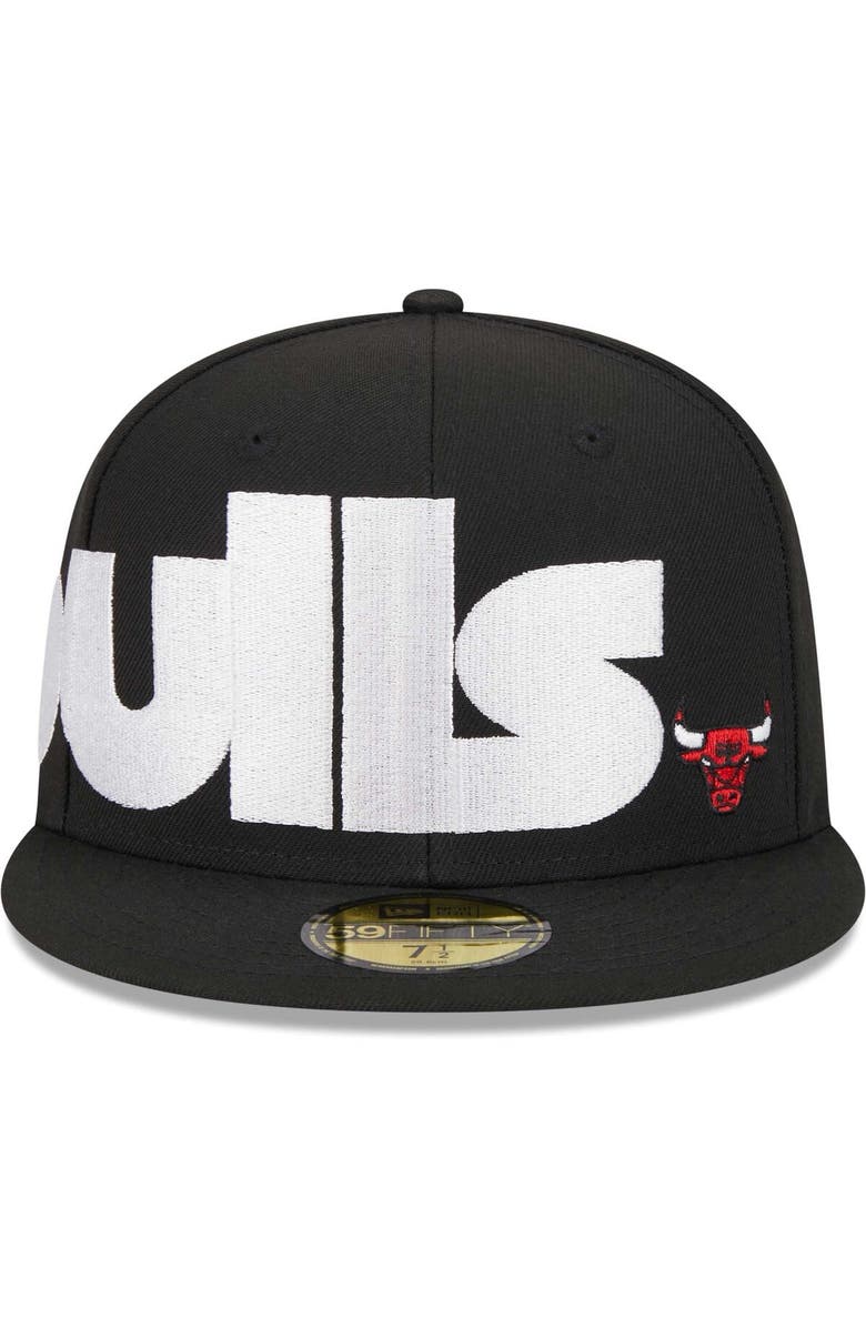 New Era Men's New Era Black Chicago Bulls Checkerboard UV 59FIFTY Fitted Hat, Alternate, color, 