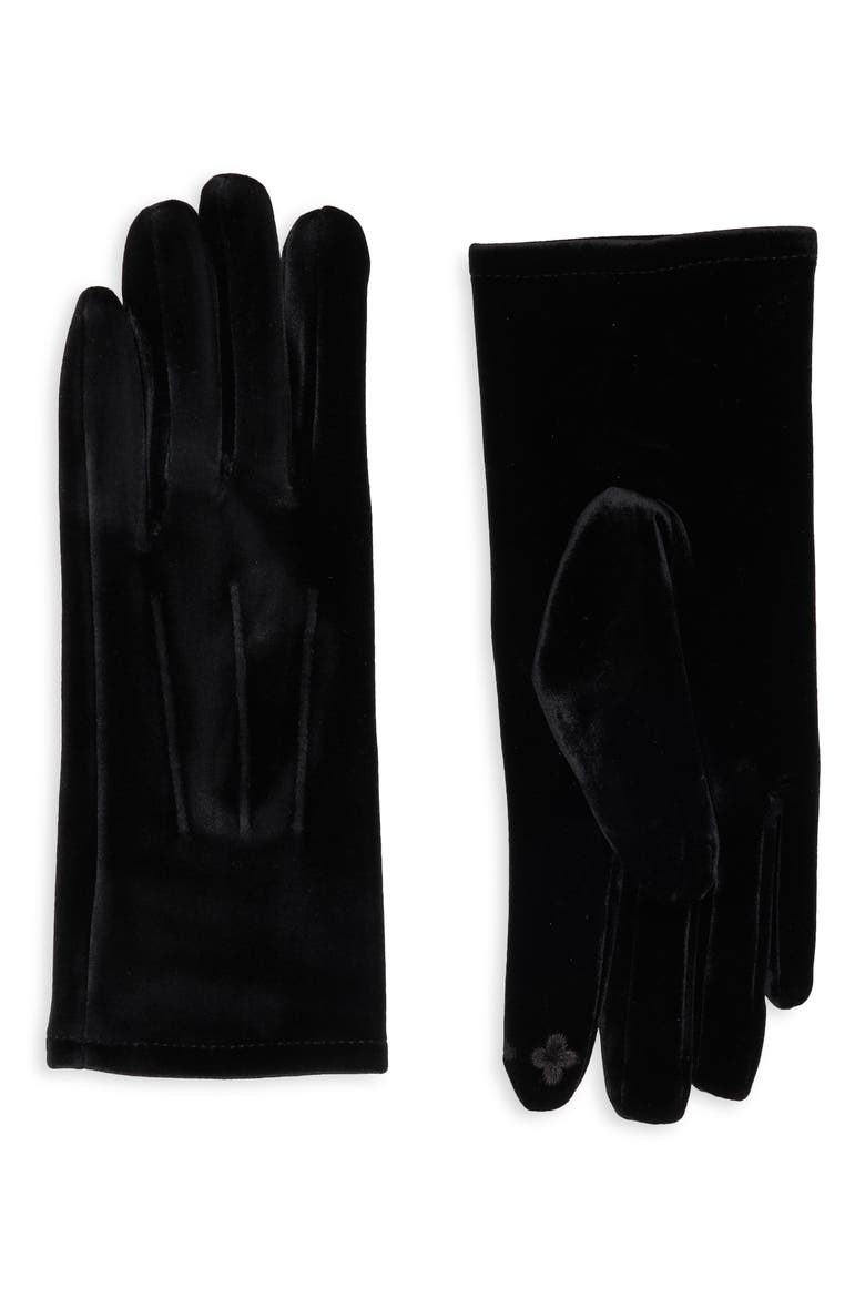 Tech Velour Gloves, Main, color, BLACK