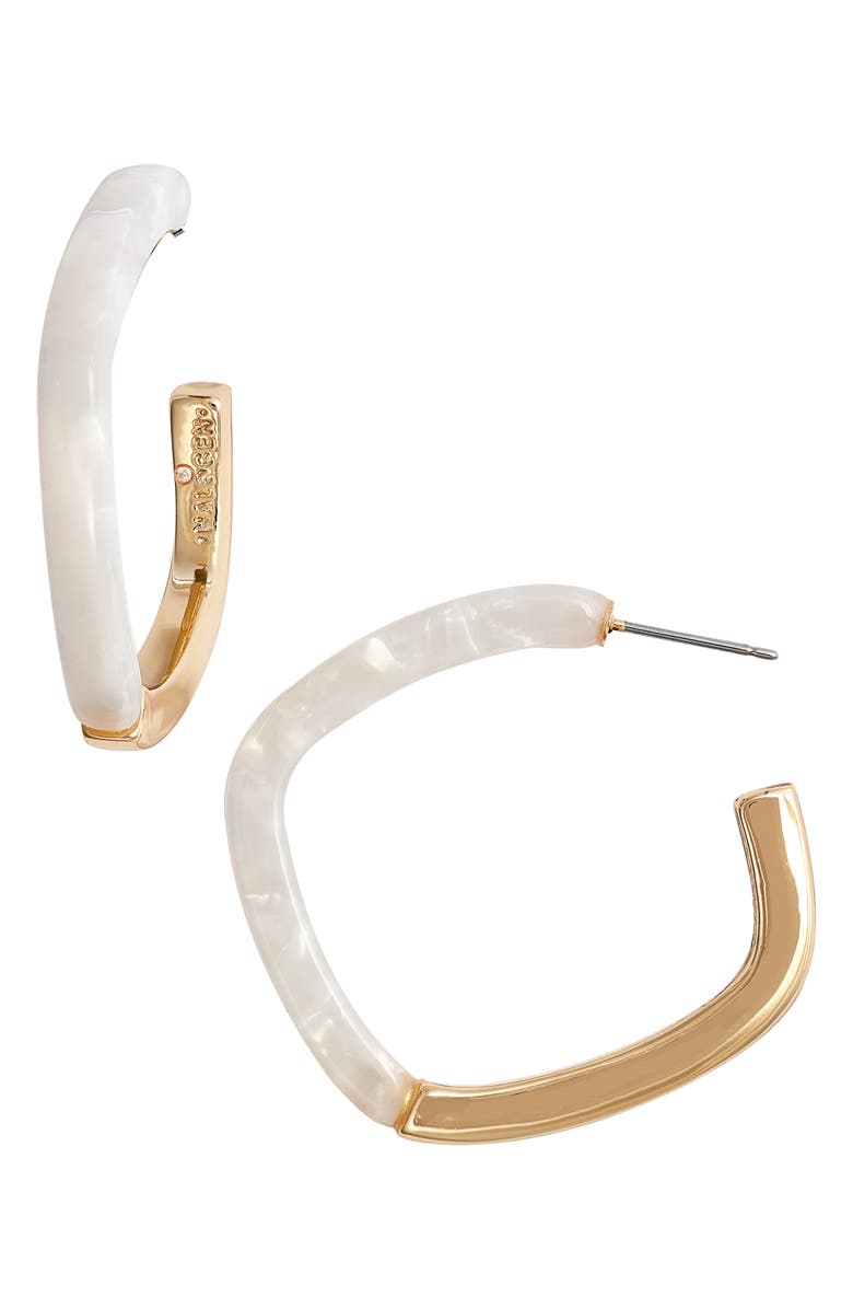 Halogen<sup>®</sup> Split Acetate & Metal Hoop Earrings, Main, color,