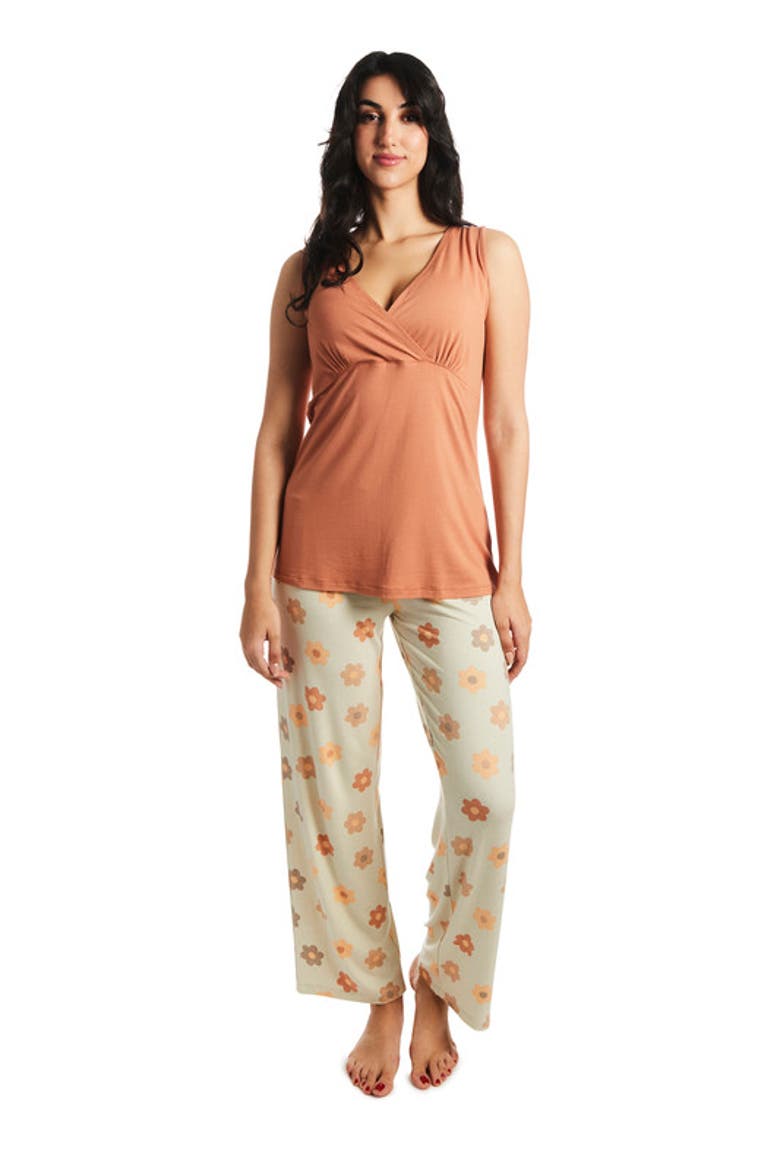 Analise During & After 5-Piece Maternity/Nursing Sleep Set for Mom & Baby, Alternate, color, Daisies