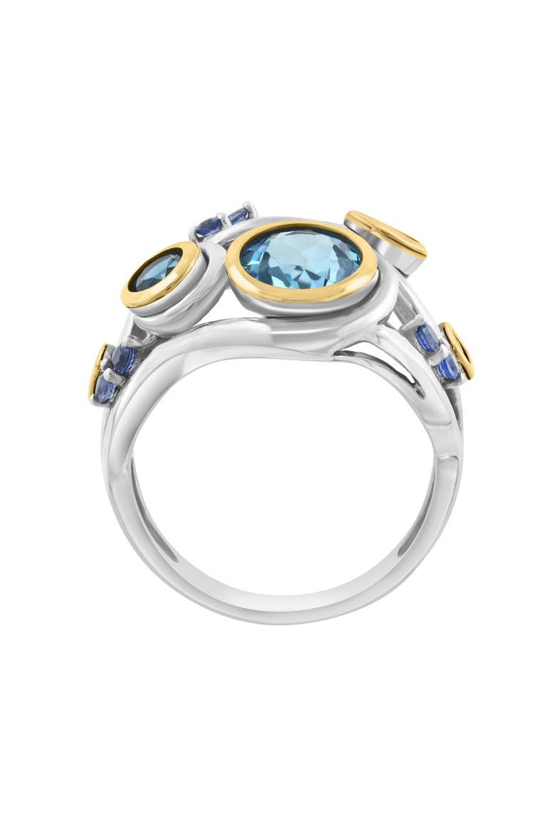 Bezel Set Blue Topaz Cluster Ring, Alternate, color, BLUE