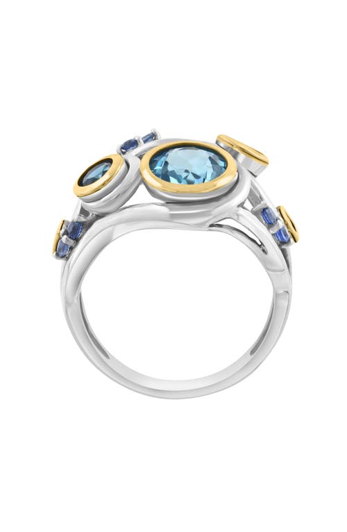 Effy Bezel Set Blue Topaz Cluster Ring In Blue