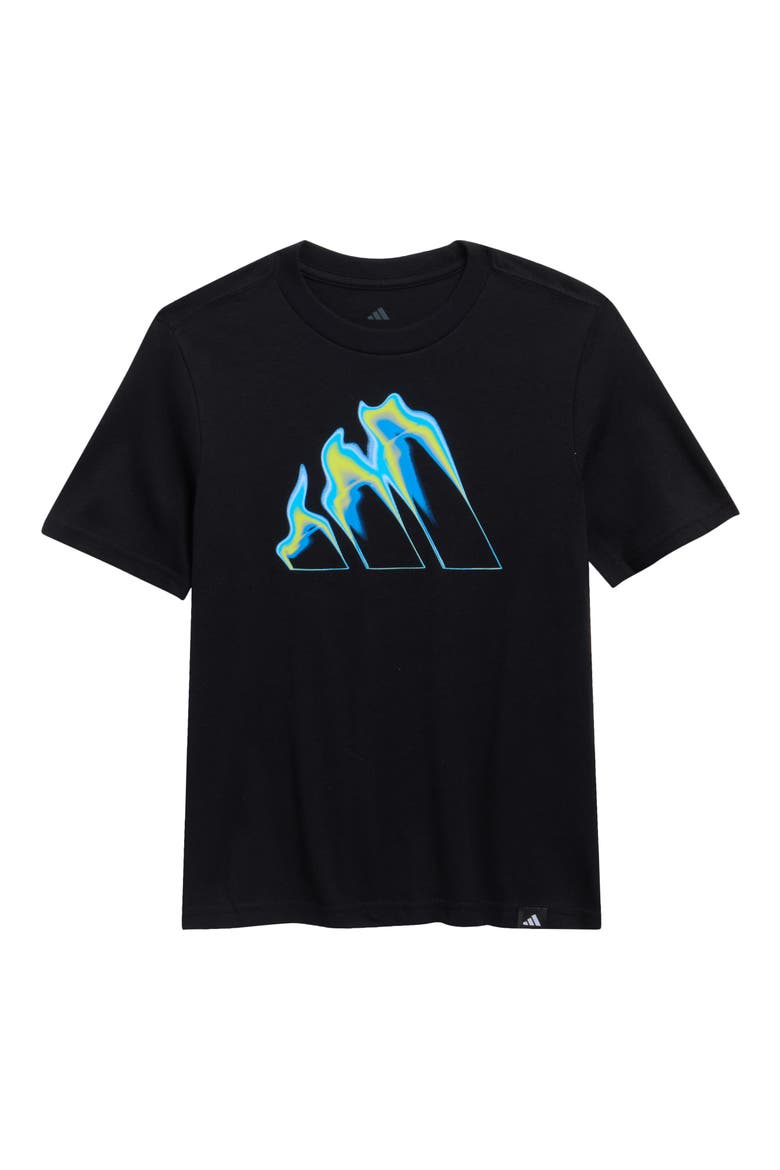 Kids' Flame Logo Jersey Graphic T-Shirt, Main, color, BLACK