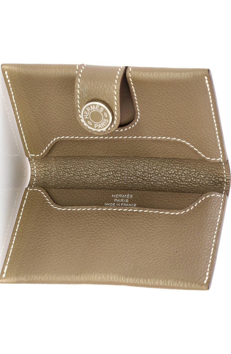 Pre-Owned Hermes R.M.S Card Holder Leather, Alternate, color, Etoupe