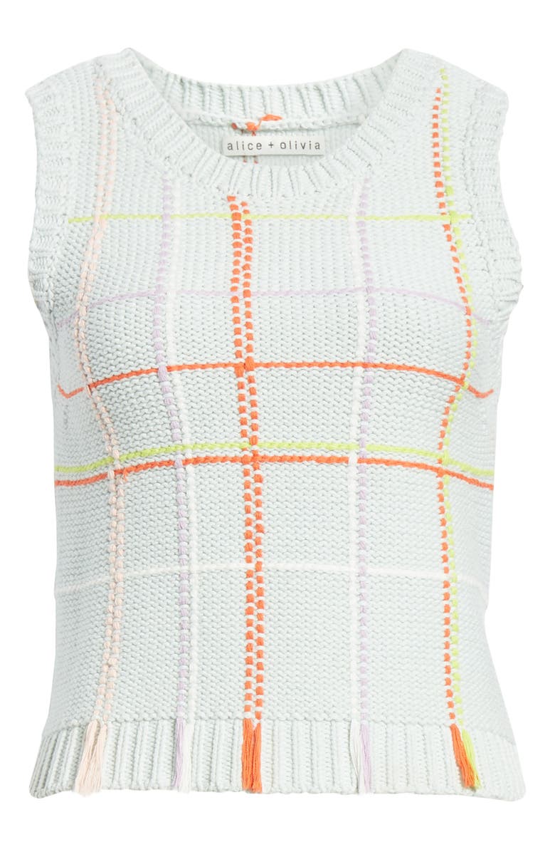 Alice + Olivia Rosalina Sleeveless Cotton Blend Sweater, Alternate, color, 