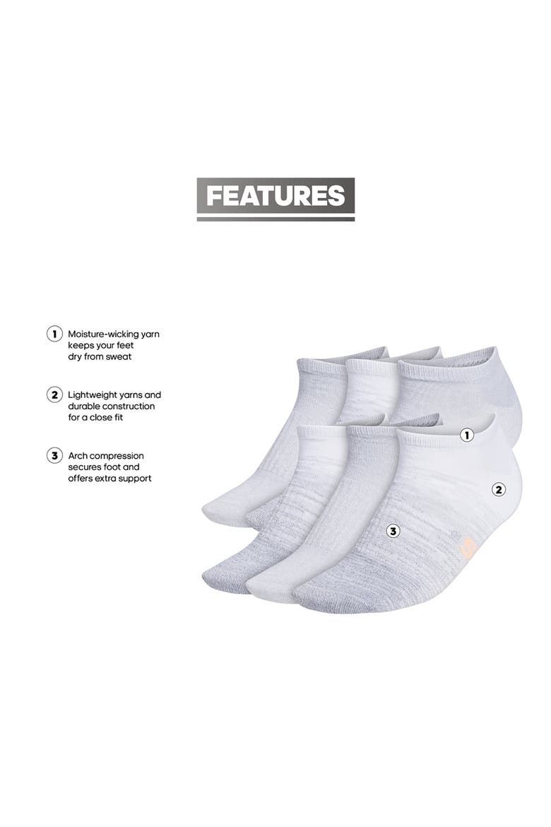Superlite Badge of Sport Ankle Socks - Pack of 6, Alternate, color, WHITE