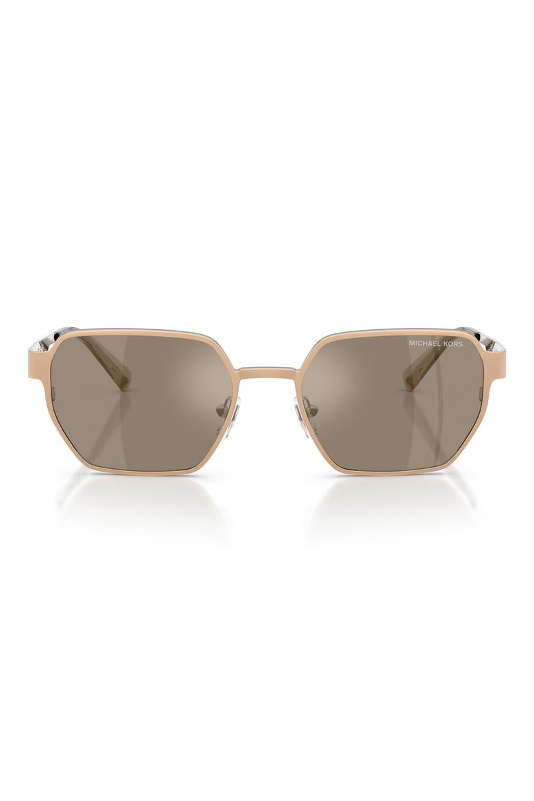 Madagascar 55mm Irregular Sunglasses, Main, color, GOLD MATTE / BROWN SILVER