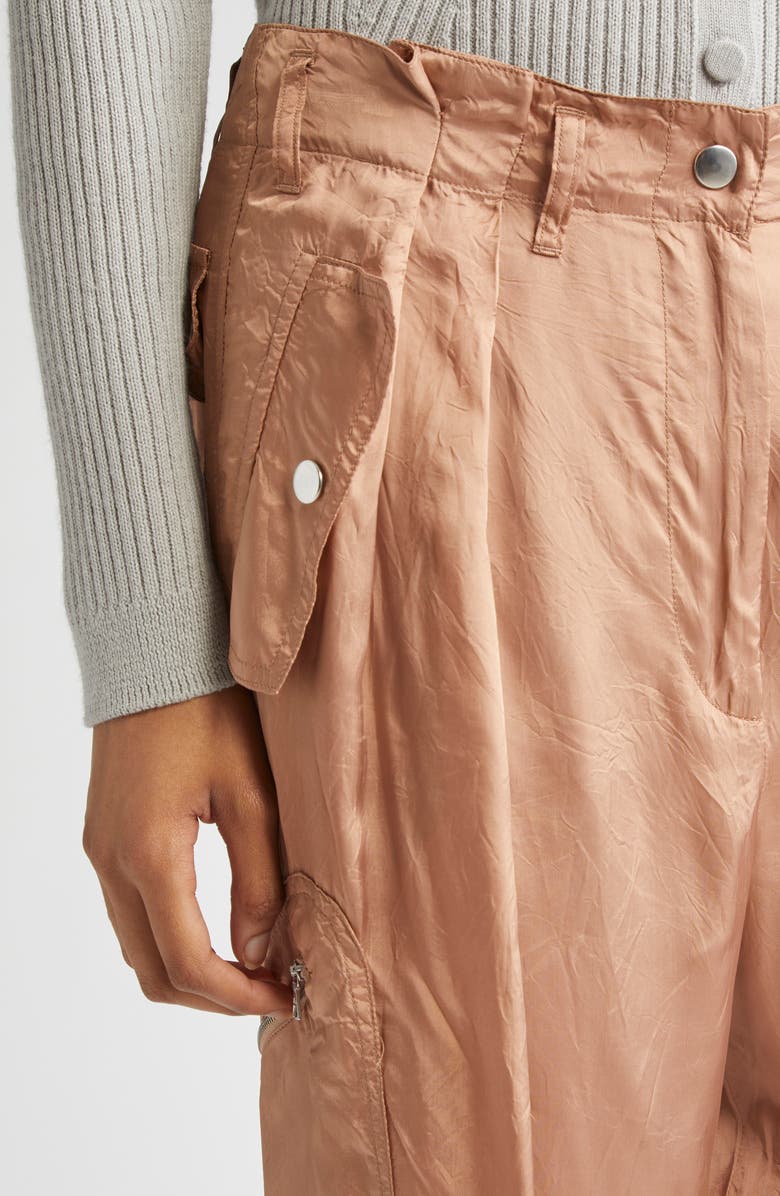 Dries Van Noten Loose Fit Satin Cargo Pants | Nordstrom