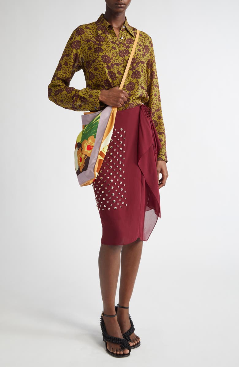 Dries Van Noten Chowy Floral Georgette Button-Up Shirt, Alternate, color,