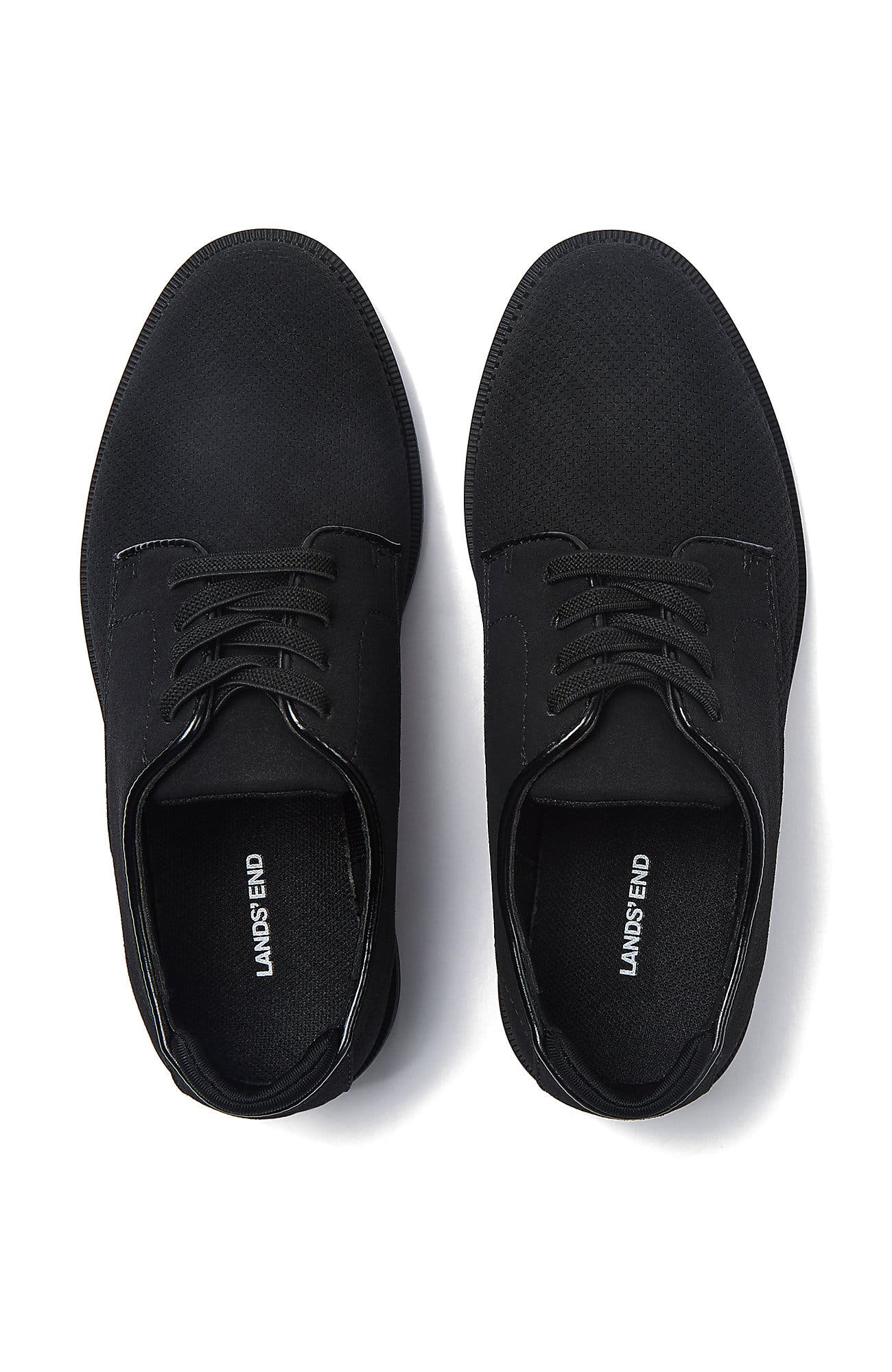 Lands' End Kids Academy Oxford Sneakers, Alternate, color, Black