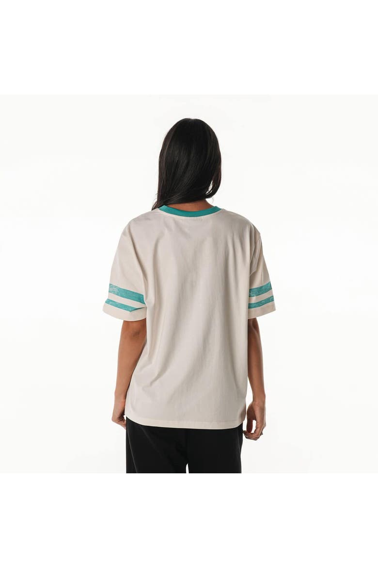 Women's The Wild Collective  Cream Miami Dolphins Vintage Drop Shoulder Oversized Boyfriend T-Shirt, Alternate, color, Cream